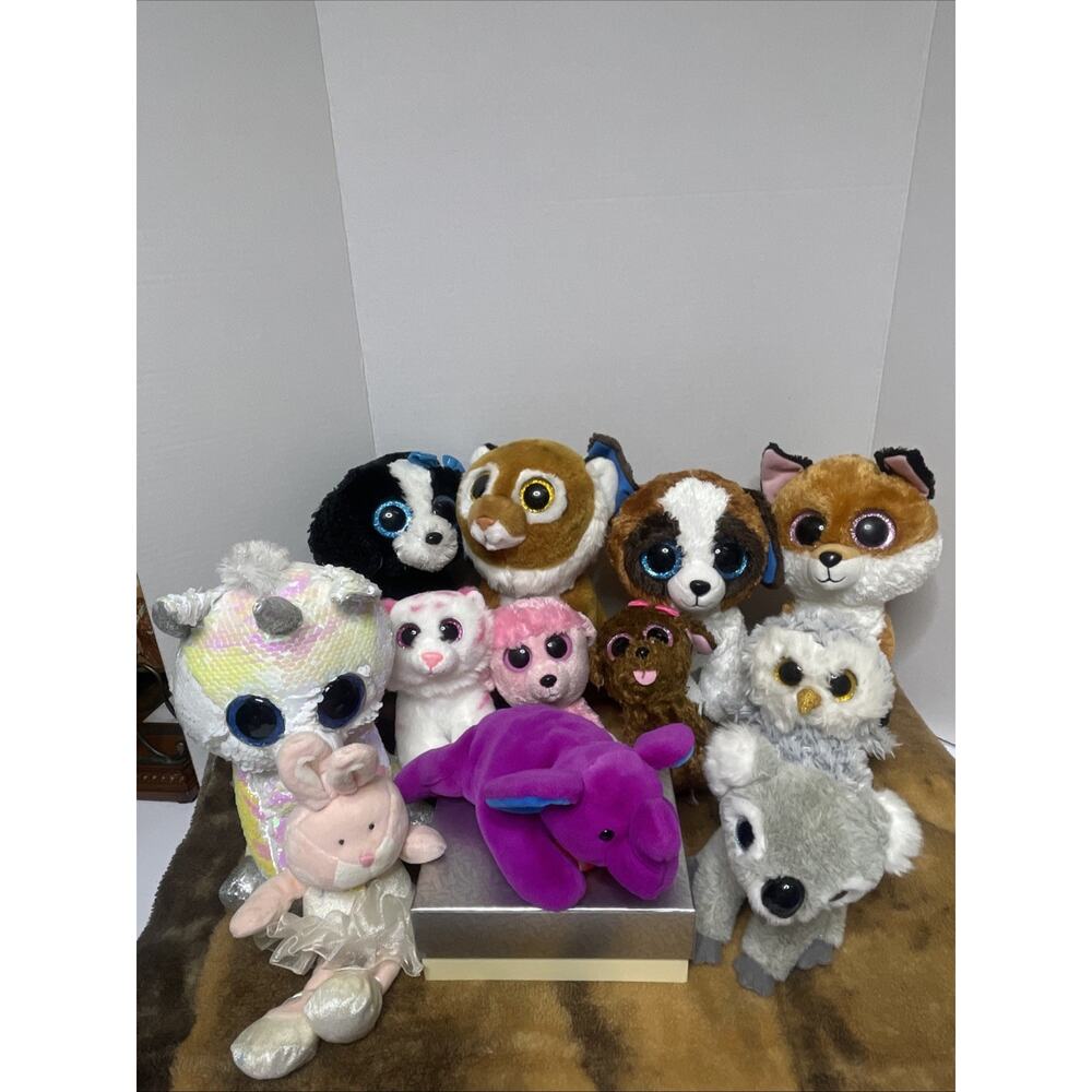 MINT TY Beanie Boos Lot of 12 Plush Big Eyes Stuffed Animals - Picture 14 of 15